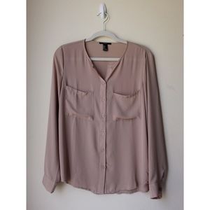FOREVER 21 Tan Chiffon Blouse NWOT - Size S